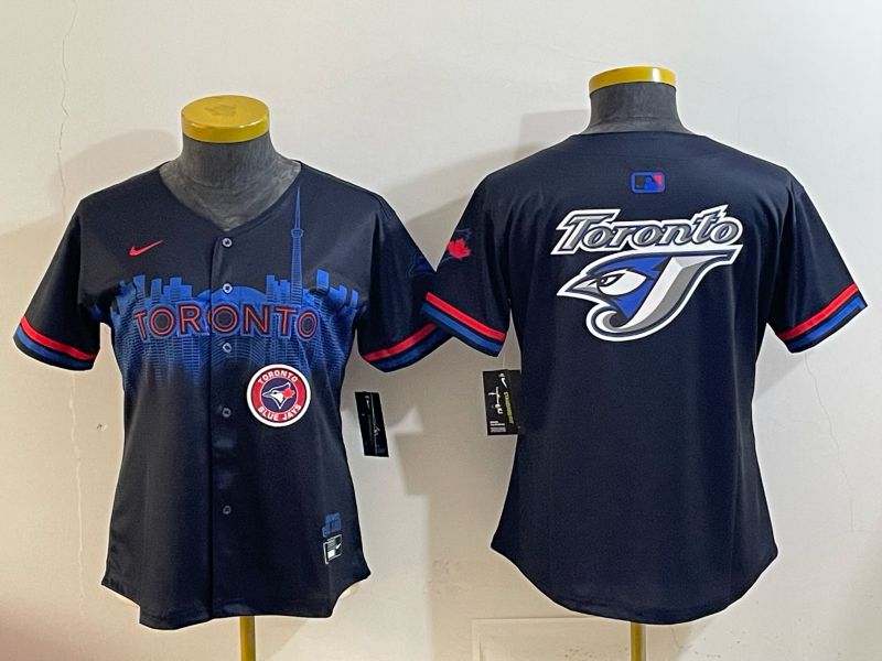 Women 2025 Toronto Blue Jays Blank black Joint Name Nike MLB Jersey style 0013->women mlb jersey->Women Jersey